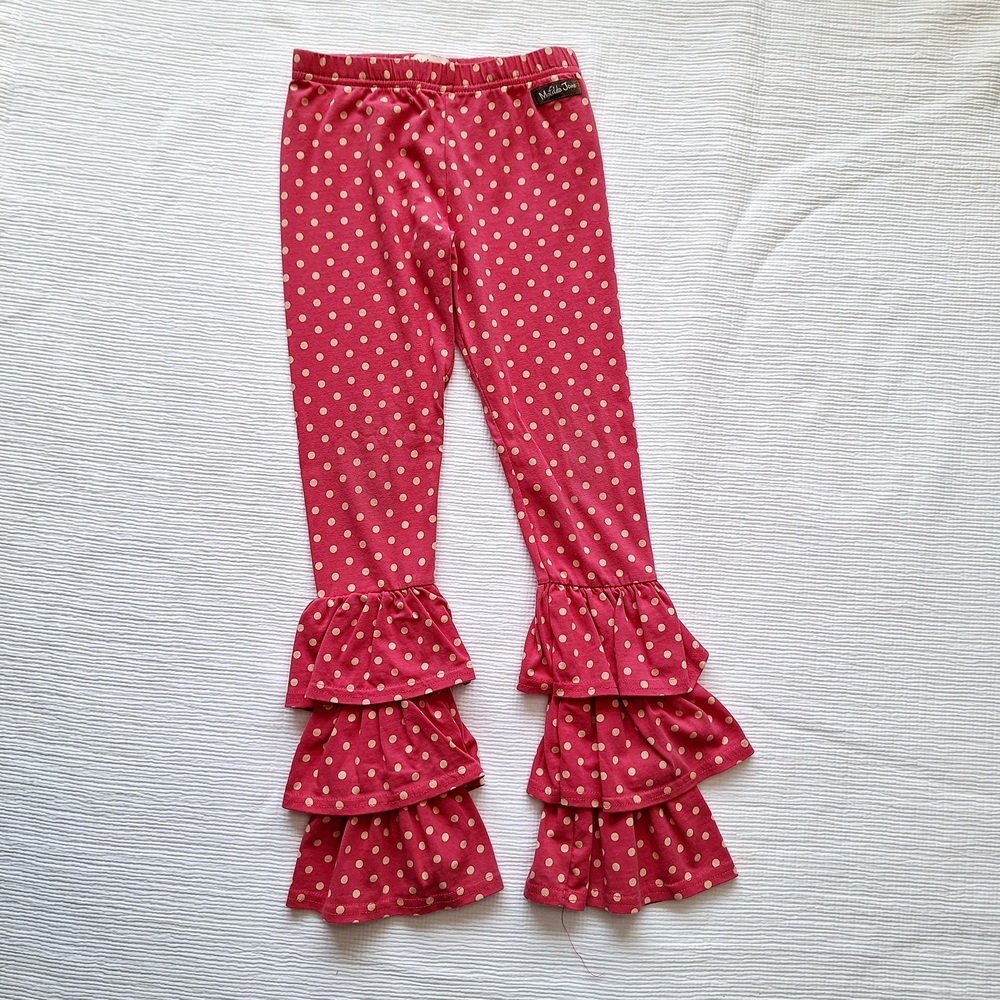 Matilda Jane Pink and White Ruffle Leggings